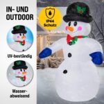 Monzana Aufblasbarer Schneemann XXL 240cm mit 20 LEDs – Weihnachtsdeko für Garten & Terrasse – Bild 6