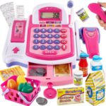 BUYGER Elektronische Registrierkasse mit Scanner & Bondrucker – Kaufladen Zubehör für Kinder ab 3 Jahren