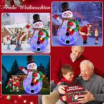 Danxilu Aufblasbarer Weihnachtsschneemann 1,83m mit rotierenden LED-Lichtern – Gartendeko – Bild 7