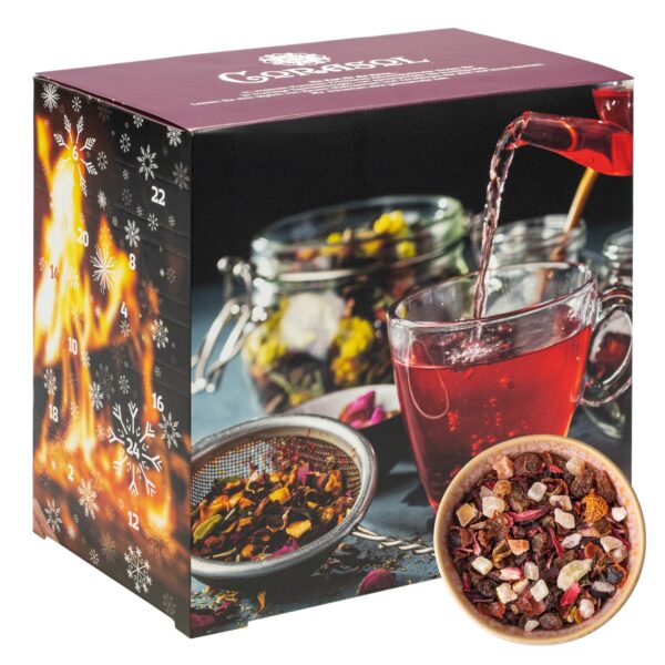 Corasol Premium Früchtetee-Adventskalender 2026 – 24 Gourmet-Teesorten im Geschenkset