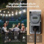 HBN 2er Digitale Zeitschaltuhr Steckdose Außen – 8 Programme & Zufallsfunktion IP44 – Bild 2