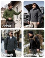 TACVASEN Herren Militär Fleecejacke – Wärmende Taktische Outdoor-Jacke mit Windschutz – Bild 6