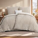 Aisbo Winterbettwäsche 135x200 4-teilig Beige – Teddy Fleece Flanell Bettgarnitur