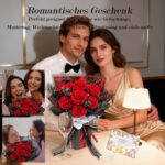 7er Ewige Rosen Strauß mit Vase & LED Licht – Konservierte Rosen für Damen – Bild 6