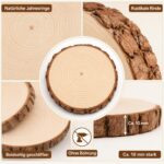 Truevaste 20er Set Holzscheiben Ø14-15cm, 10mm Dick – Unbehandelte Kiefernholz-Baumscheiben für Lasergravur & Deko – Bild 4