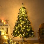 HOMCOM Künstlicher Weihnachtsbaum 180 cm mit 200 LED & Christbaumkugeln – Tannenbaum für Innen – Bild 2