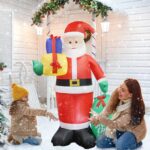 MISTRO Aufblasbarer Weihnachtsmann 245 cm mit LED – Outdoor Weihnachtsdeko für Garten – Bild 9