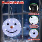 Qedertek LED Weihnachtslaterne 2er-Set 30cm – Schneemann Deko mit 40 LEDs & 8 Modi – Bild 8