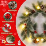 Quntis Weihnachtsgirlande 175cm mit LED-Beleuchtung & Timer – Festliche Tannengirlande – Bild 2