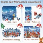 Adventskalender Puzzle 2026 – 1008 Teile, 70 x 50 cm mit 24-Tage Weihnachts-Countdown – Bild 3