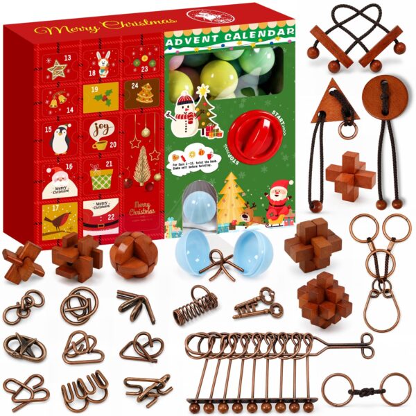Pidouzim Adventskalender 2026 – 24 Denksport-Rätsel mit Kapselautomat für die ganze Familie