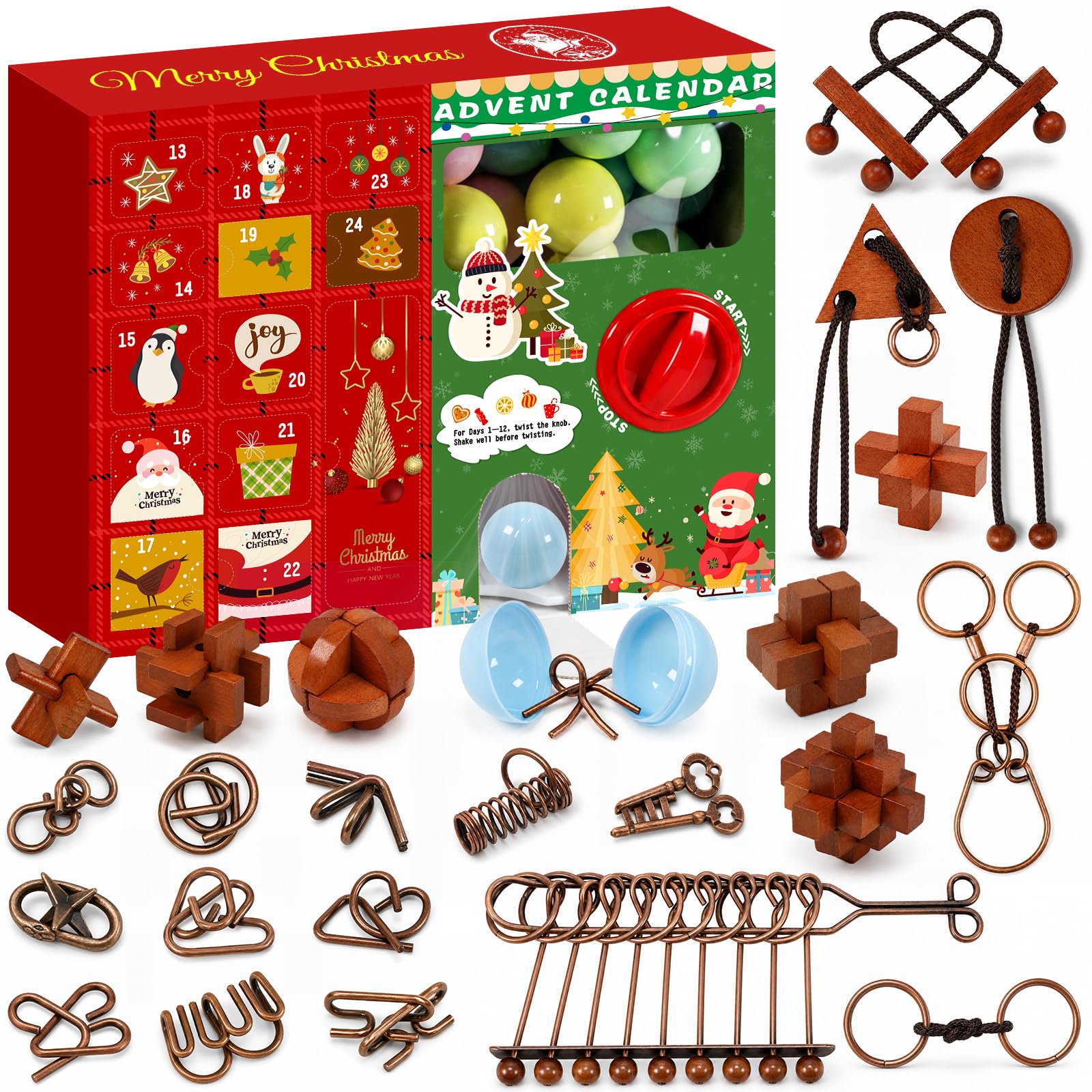 Pidouzim Adventskalender 2026 – 24 Denksport-Rätsel mit Kapselautomat für die ganze Familie
