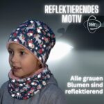 HECKBO 360° Reflektor Kinder Mütze & Loop Schal Set – Fleece-gefüttert für Herbst & Winter – Bild 2