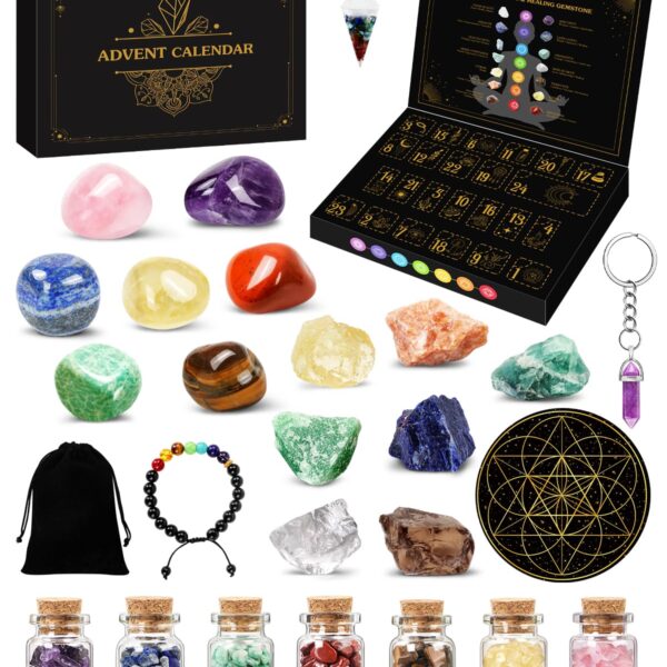 Edelstein-Adventskalender 2026 – 24 Kristalle & Chakra-Steine für Frauen & Erwachsene