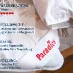 PARADIES Winterdecke 135x200 cm – Wärmeisolierendes Steppbett mit Aloe Vera – Bild 3