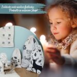 Papierdrachen Adventskalender 2026 – Bestickter Wandteppich 120x60 cm mit 24 Stoffbeutel – Bild 7