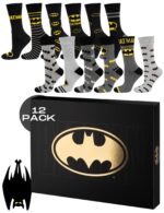 DC Comics Batman Adventskalender – 12 Paar Socken für Herren Gr. 40-45