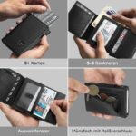 TENBST Herren Geldbörse mit RFID Schutz – Slim Wallet mit 8 Kartenfächern & Münzfach – Bild 4