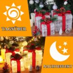 Quntis 3er Set LED Geschenkboxen 60 warmweisse LEDs – Weihnachtsdeko mit Timer & 8 Modi – Bild 5