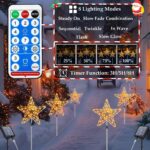 Cozymeow Solar Weihnachtsstern 3er Set – 225 LEDs mit Fernbedienung & Metallrahmen für Garten – Bild 5