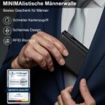 TENBST Slim Wallet Herren mit RFID Schutz – Kompaktes Kartenetui 8 Fächer Schwarz – Bild 6