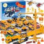 iZoeL Adventskalender 2026 mit 24 Baufahrzeugen – Weihnachtskalender für Jungen 3–12 Jahre