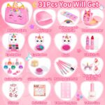 Hohosunlar Kinderschminke Schminkkoffer mit Nagelstudio – Waschbares Make-up Set für Mädchen 3-12 – Bild 2
