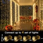 Joycome Lichtervorhang 6m x 3m mit 600 LED – Warmweiss Wasserdicht für Innen & Aussen – Bild 7