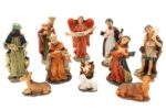 ELLUG Mini Krippenfiguren Set 11-teilig – Edle Weihnachtskrippe mit Goldakzenten
