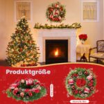 Avoalre Weihnachtskranz 40 cm mit 40 LEDs, 8 Modi & Timer – Batteriebetrieben – Bild 3