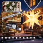 iBaycon 11,75M LED-Sternenlichterkette Warmweiß – 3D Leuchtsterne mit Timer für Innen & Aussen – Bild 4