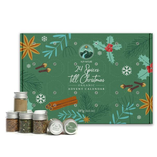 Alpi Nature Bio Gewürz Adventskalender 2026 – 24 Gläser Premium Gewürzmischungen für Kochen & Backen