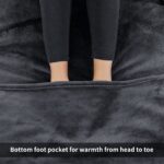 Aisbo Fleece Wearable Blanket mit Ärmeln & Fussanwärmung – Übergrosse Kuscheldecke – Bild 5