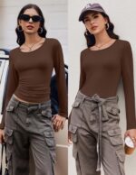 Ekouaer 3er-Set Langarmshirt Damen Slim Fit – Atmungsaktives Thermo Baselayer für Herbst & Winter – Bild 3