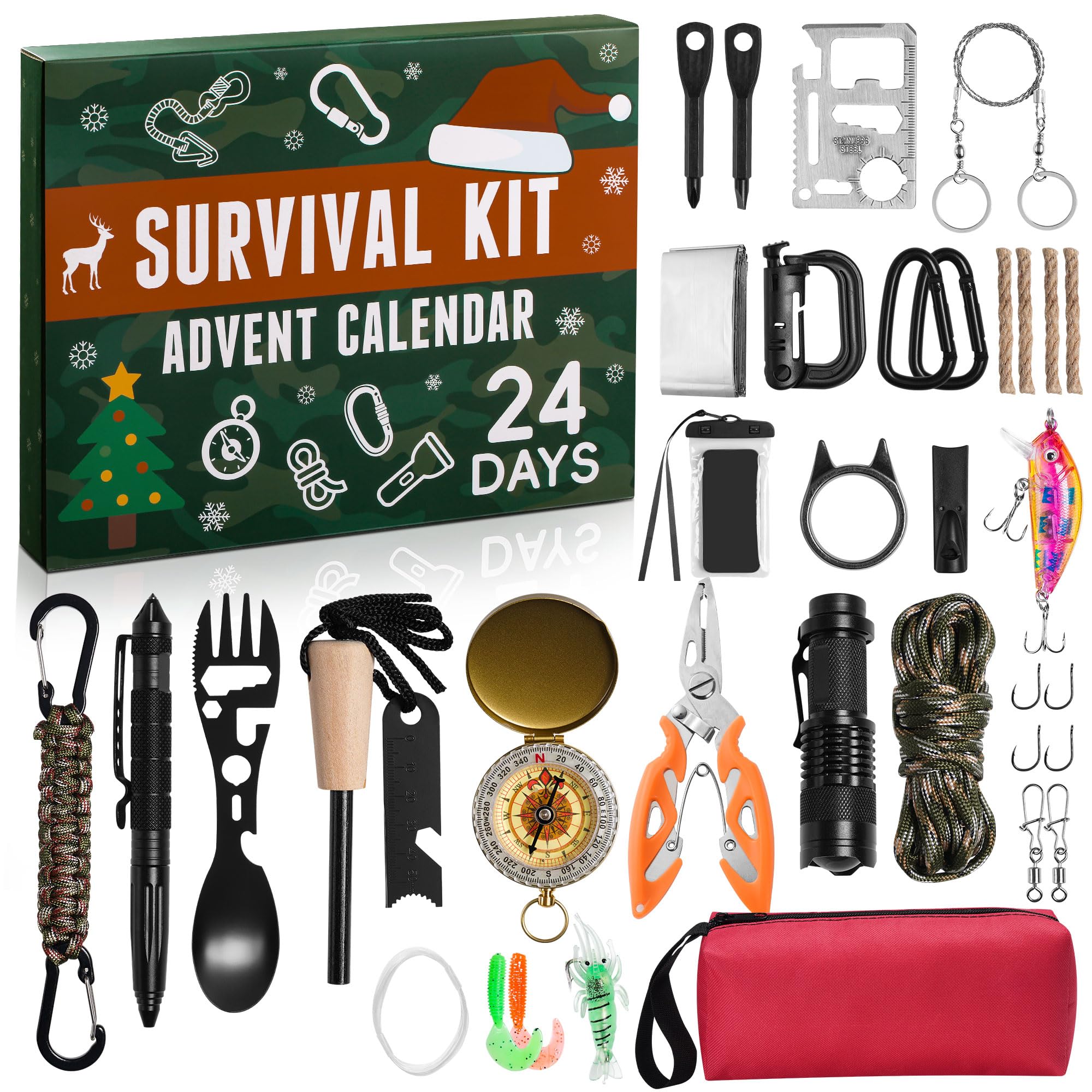 Lustkindheit Adventskalender 2026 für Männer – 31-tlg. Survival Kit mit Outdoor-Tools