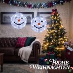 2er-Set LED Weihnachtslaterne 30cm – Schneemann-Design mit 40 LEDs, 8 Modi & IP44 Wasserdicht – Bild 6