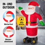 Monzana Aufblasbarer Weihnachtsmann XXL 250cm mit LED & Elektropumpe – Weihnachtsdeko Outdoor – Bild 6