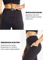 Comallan Damen Thermo Leggings mit Taschen – Fleece gefüttert & wasserdicht – Bild 3