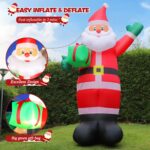 Omdekor Aufblasbarer Weihnachtsmann 3 m mit LED – Wetterfeste Outdoor Weihnachtsdeko – Bild 3