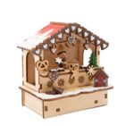 small foot Weihnachtsmarkt Lampen-Set aus Holz – LED-Dekoration mit 3 beleuchteten Hütten – Bild 3