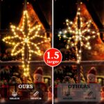 Quntis 2er Set LED Weihnachtsstern 58cm faltbar – Warmweiss Fensterdeko mit Timer – Bild 4
