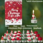 DECO EXPRESS Kerzen Adventskalender 2026 – 24 Teelichter mit Keramikhalter & Weihnachtsdeko – Bild 6