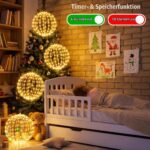 2er Set Weihnachtsbeleuchtung Außen 30 cm – Faltbare LED-Kugeln warmweiss mit Timer & 8 Modi – Bild 4