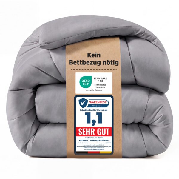 BEDSURE Winterdecke 220x240 cm mit 450 GSM – Wärmende Microfaser-Bettdecke