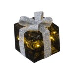 Bambelaa! 3er LED Geschenkboxen Set mit Timer – Weihnachtsdeko Schwarz-Silber – Bild 6