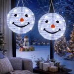 2er-Set LED Weihnachtslaterne 30cm – Schneemann-Design mit 40 LEDs, 8 Modi & IP44 Wasserdicht