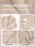 Novastellara Teddy Fleece Weste Damen – Sherpa Wärmeweste mit Stehkragen für Herbst & Winter – Bild 5