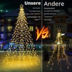 iBaycon Weihnachtsbeleuchtung Aussen 568 LED Warmweiss – Lichterkette mit Stern & 8 Modi – Bild 5