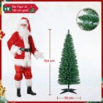 Yaheetech 154 cm Bleistift-Weihnachtsbaum – Schmaler Kunsttannenbaum mit 294 Spitzen – Bild 3