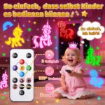OneFire Einhorn Sternenhimmel Projektor – 3 Filme + 93 Effekte mit Fernbedienung für Mädchen ab 3 Jahren – Bild 6